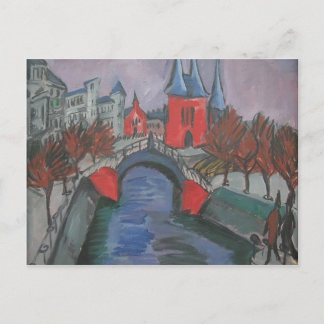 Ernst Kirchner- Red Elisabeth Riverbank, Berlin Postcard (Front)