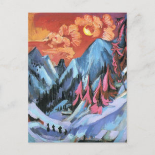 Ernst Kirchner- Winter Landscape in Moonlight Postcard