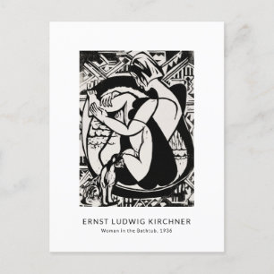 Ernst L. Kirchner - Black and White Modern Art Postcard
