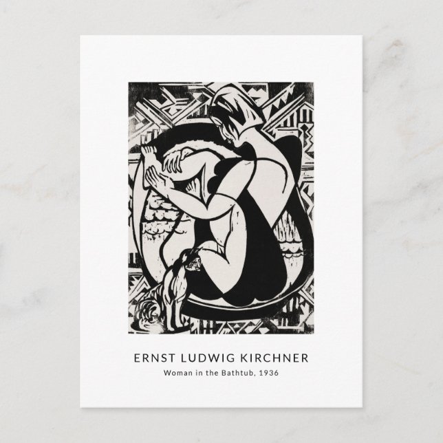 Ernst L. Kirchner - Black and White Modern Art Postcard (Front)