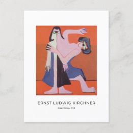 Ernst L. Kirchner - Mask Dance - Colourful Fine Ar Postcard