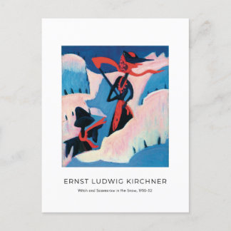 Ernst L. Kirchner, Witch and Scarecrow in the Snow Postcard