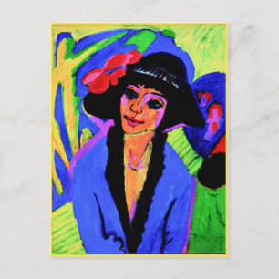 Ernst Ludwig Kirchner painting, Portrait of Gerda Postcard