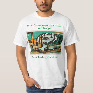 Ernst Ludwig Kirchner River Landscape with Crane T-Shirt