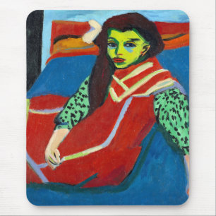 Ernst Ludwig Kirchner Seated Girl Fränzi Fehrmann Mouse Mat