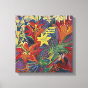 Ernst Ludwig Kirchner Still Life with Lilies Canva Canvas Print