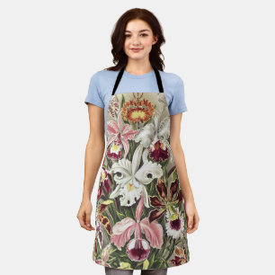 ErnstHaeckel Vintage Botanical Orchid Illustration Apron