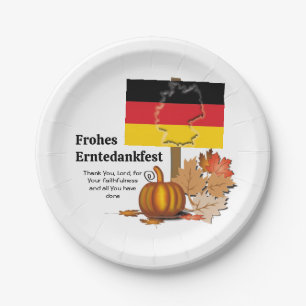 Erntedankfest German THANKSGIVING Paper Plate