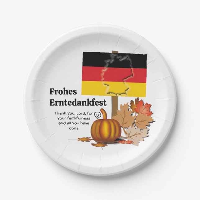 Erntedankfest | German THANKSGIVING Paper Plate (Front)