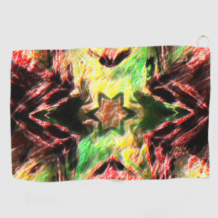 Eroded notch star with virtually worn colouring golf towel