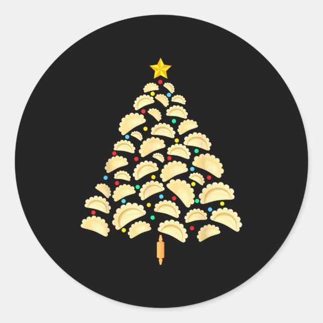 Erogi Tree Lish Christmas Food Funny Tee Men Women Classic Round Sticker (Front)