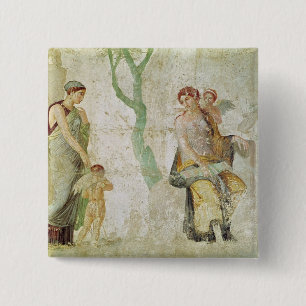Eros being punished in the presence of Aphrodite 15 Cm Square Badge