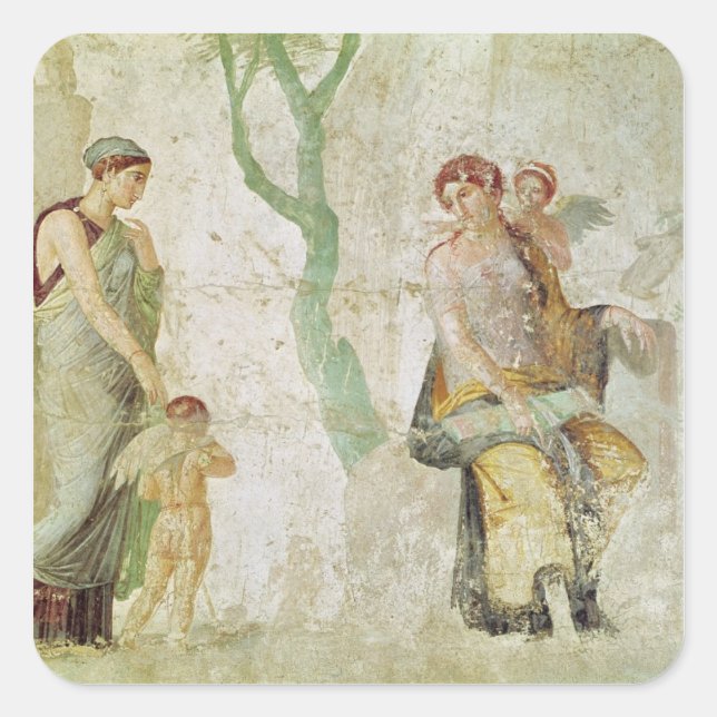 Eros being punished in the presence of Aphrodite Square Sticker (Front)