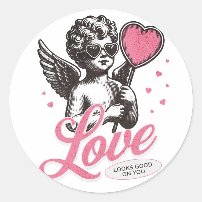 Eros, goddess of love classic round sticker (Front)