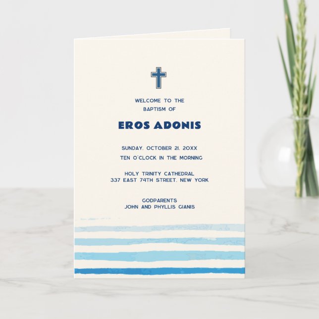 Eros Greek Orthodox Church Baptism Program Programme (Front)