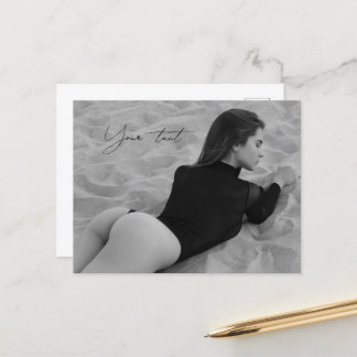 Erotic, BW, Sand, Beach, Woman's Body, Fetish,    Postcard