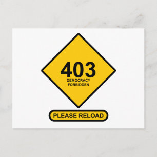 Error 403: Democracy Forbidden Postcard