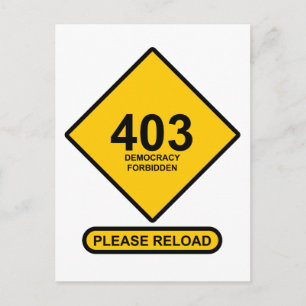 Error 403: Democracy Forbidden Postcard