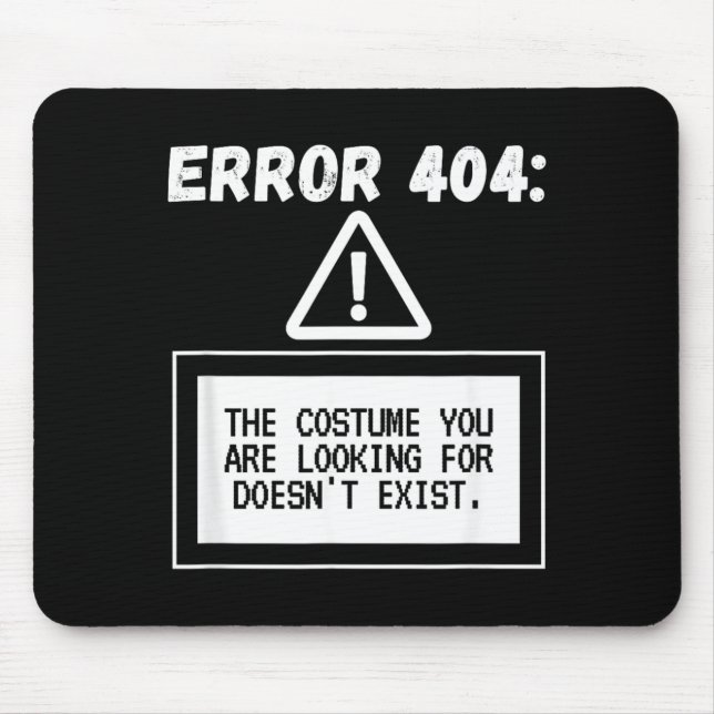 Error 404 Costume Not Found Funny Halloween Mouse Mat (Front)