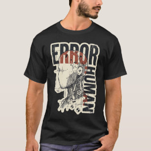 Error Human Mechanical Figure Grunge Graphic T-Shirt