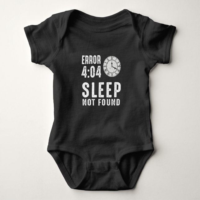 Error Sleep Not Found Programmer Coder Baby Bodysuit (Front)