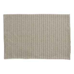ersey Stripe Knit Pattern in Soft Beige Pillowcase