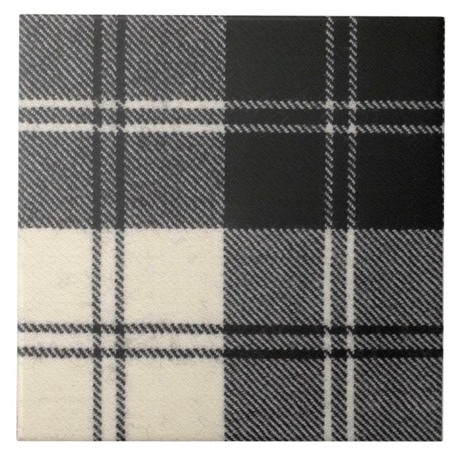Erskine B/W Modern Original Scottish Clan Tartan Tile (Front)