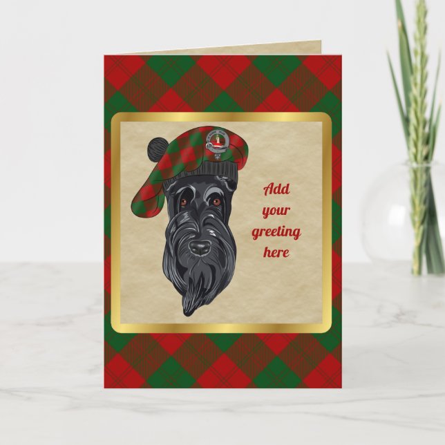 Erskine Badge & Tartan Personalised Card (Front)