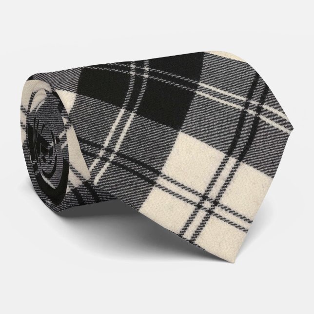 Erskine Black and White Original Scottish Tartan Tie (Rolled)