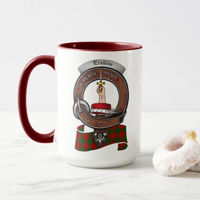 Erskine Clan Badge Combo 15oz Mug (With Donut)