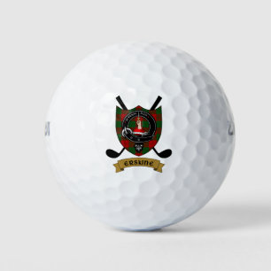 Erskine Clan Badge & Crossed Golf Clubs Golf Balls