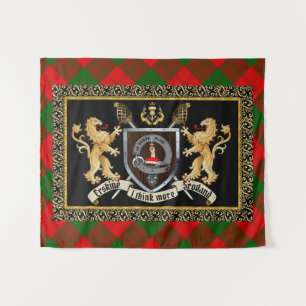Erskine Clan Badge & Motto w/Lions  Tapestry