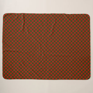 Erskine tartan red green plaid sherpa blanket