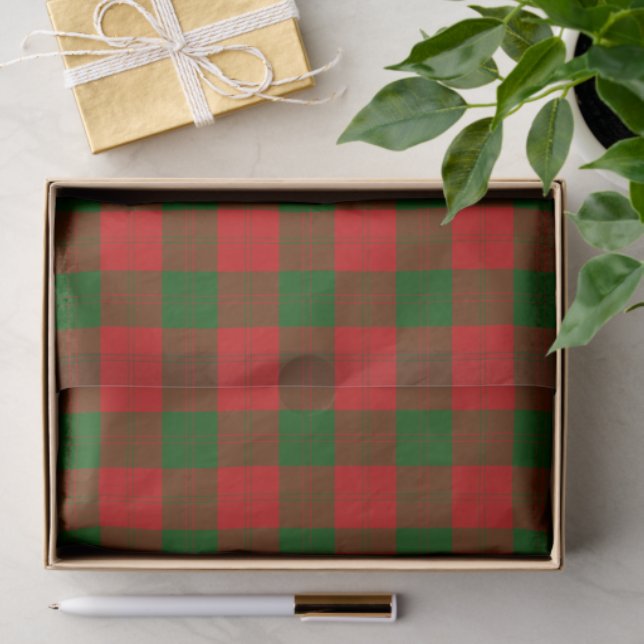 Erskine tartan red green plaid tissue paper (Gift)