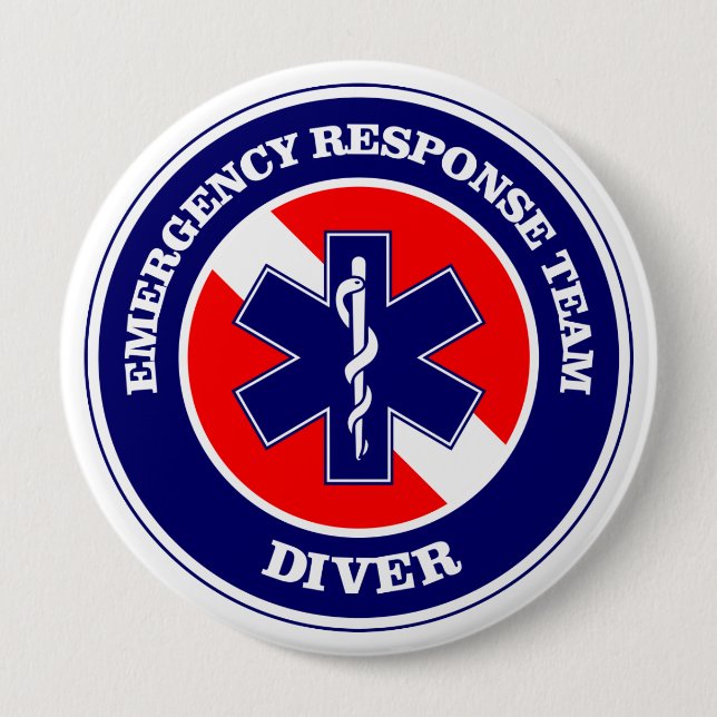 ERT Diver 10 Cm Round Badge (Front)