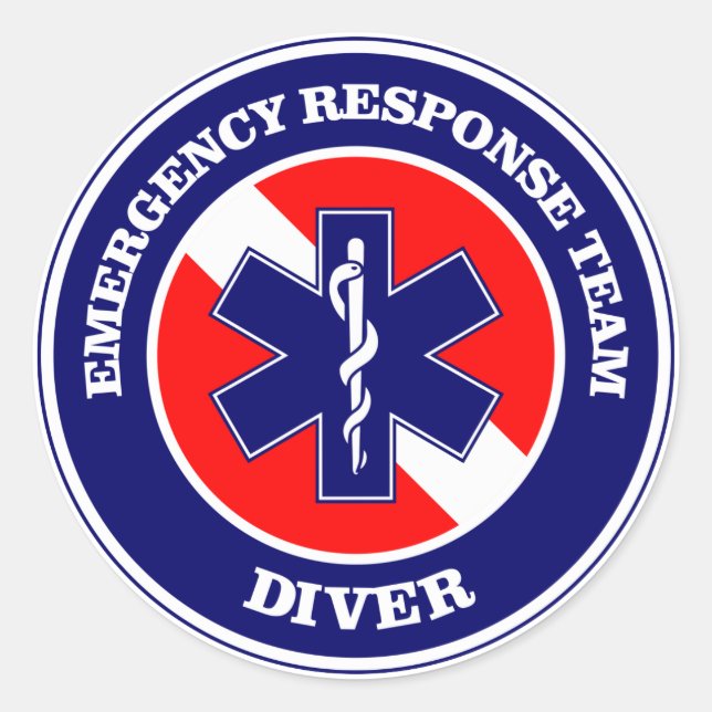 ERT Diver Classic Round Sticker (Front)