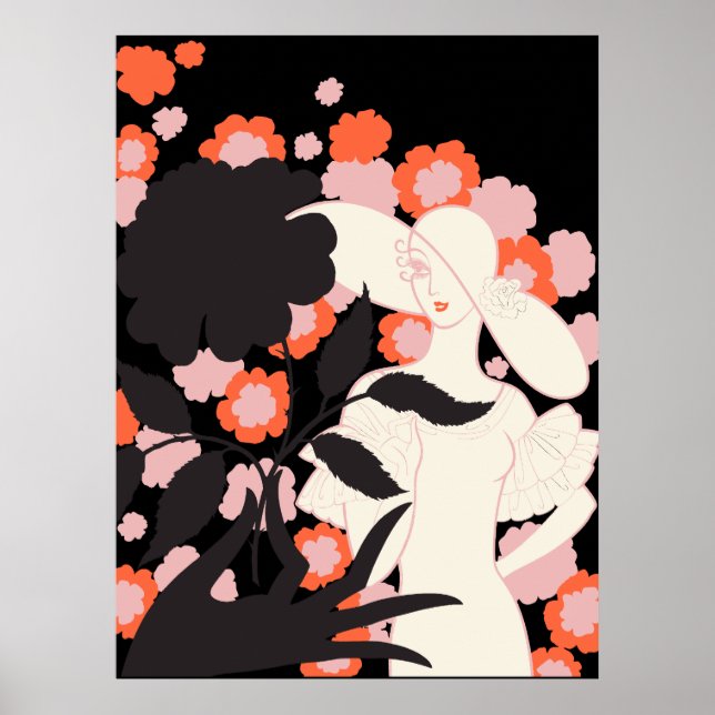 Erté - Black Rose [Black Version] Poster (Front)
