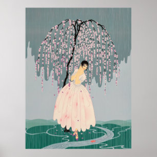 Erté - Blossom Umbrella Poster