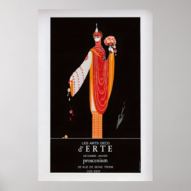 Erté Exhibition Poster  Vintage Art Deco Print 1 (Front)