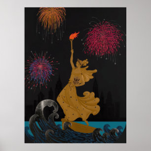 Erté - Statue of Liberty (Night) Poster