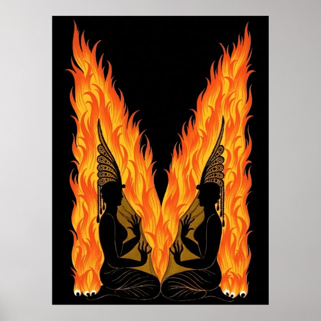 Erté - The Letter M from the Alphabet Suite, 1976 Poster (Front)