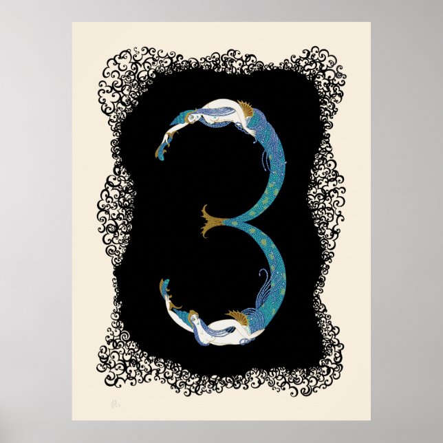 Erté - The Numerals Suite, The Number 3 Poster (Front)