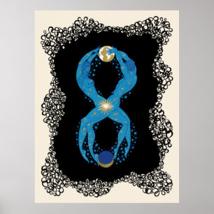 Erté - The Numerals Suite, The Number 8 Poster