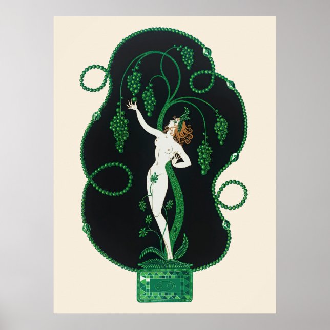 Erté - The Precious Stones Suite, Emerald, 1969 Poster (Front)