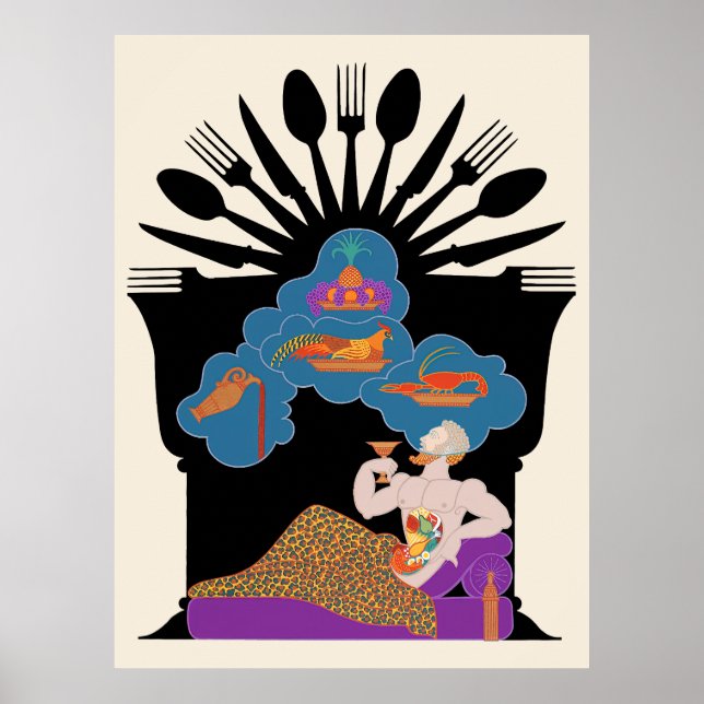 Erté - The Seven Deadly Sins Suite, Gluttony Poster (Front)