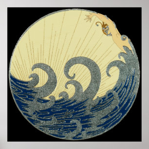 Erté - The Wave [Night Version] Poster