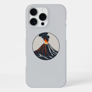 Erupting Volcano Modern Art Illustration iPhone 16 Pro Max Case