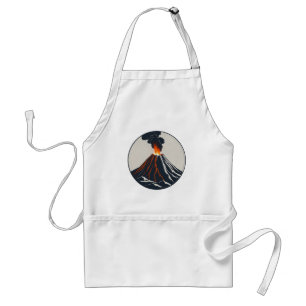 Erupting Volcano Modern Art Illustration Standard Apron