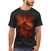 Erupting Volcano Nature Art T-Shirt –Gift