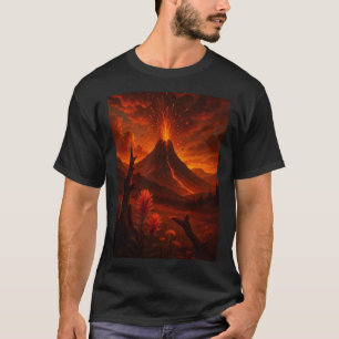Erupting Volcano Nature Art T-Shirt –Gift